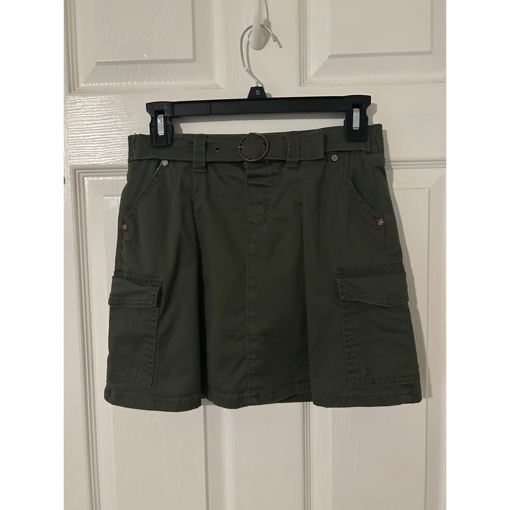 Limited Too Girls Olive Green Cargo Skort Belted Utility Skirt Size 14
